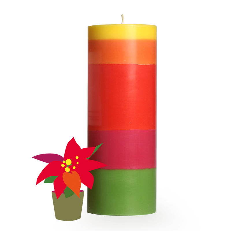 STUMPENKERZE  Weihnachtsstern / Poinsettia