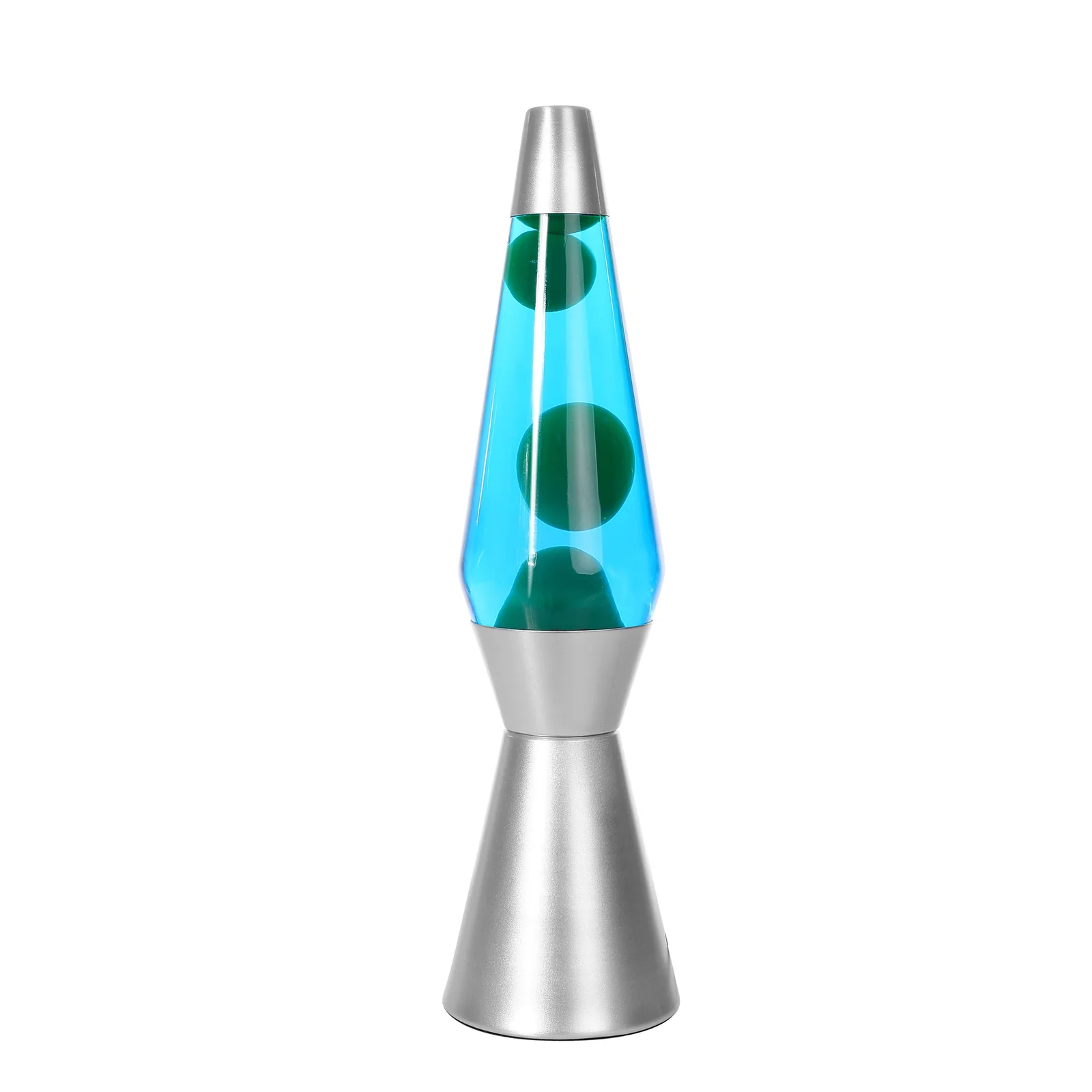 Spaceship Lavalampe - Silber / Blau / Grün