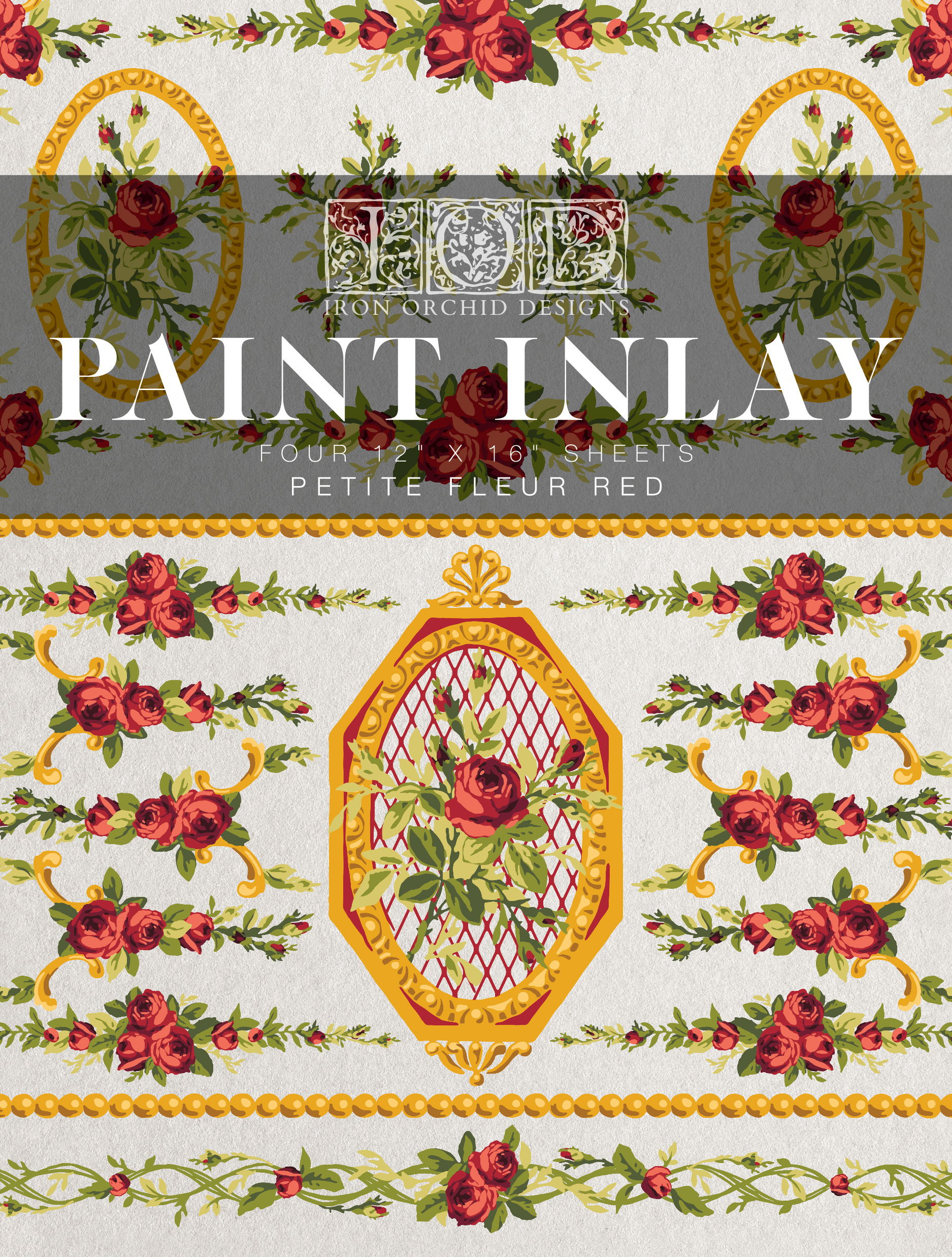 "Petite Fleur Red" - Paint Inlay