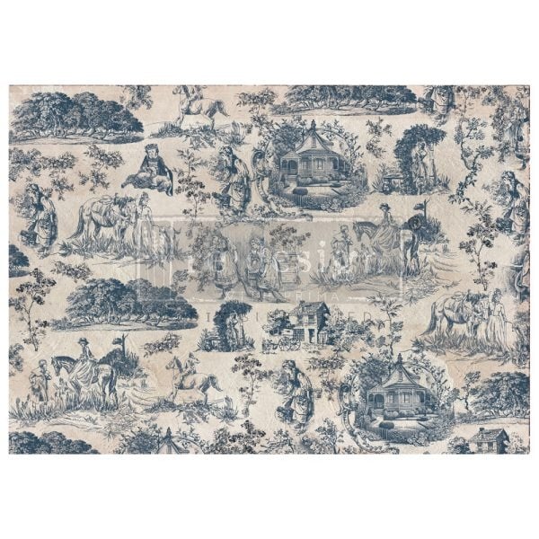 "Toile De Jouy" - A1 Decoupage Fiber Paper - KACHA