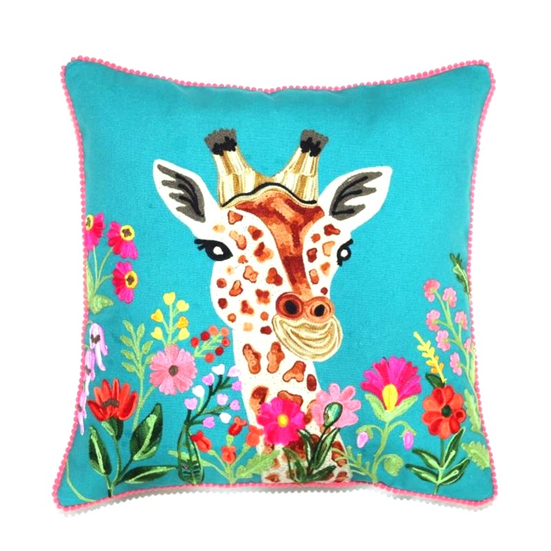 Giraffe - Kissen Blaugrün