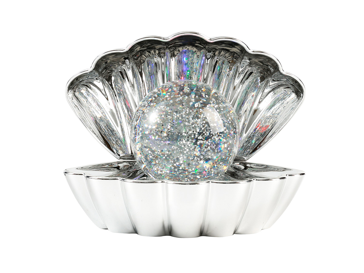 Muschenlampe LED silber