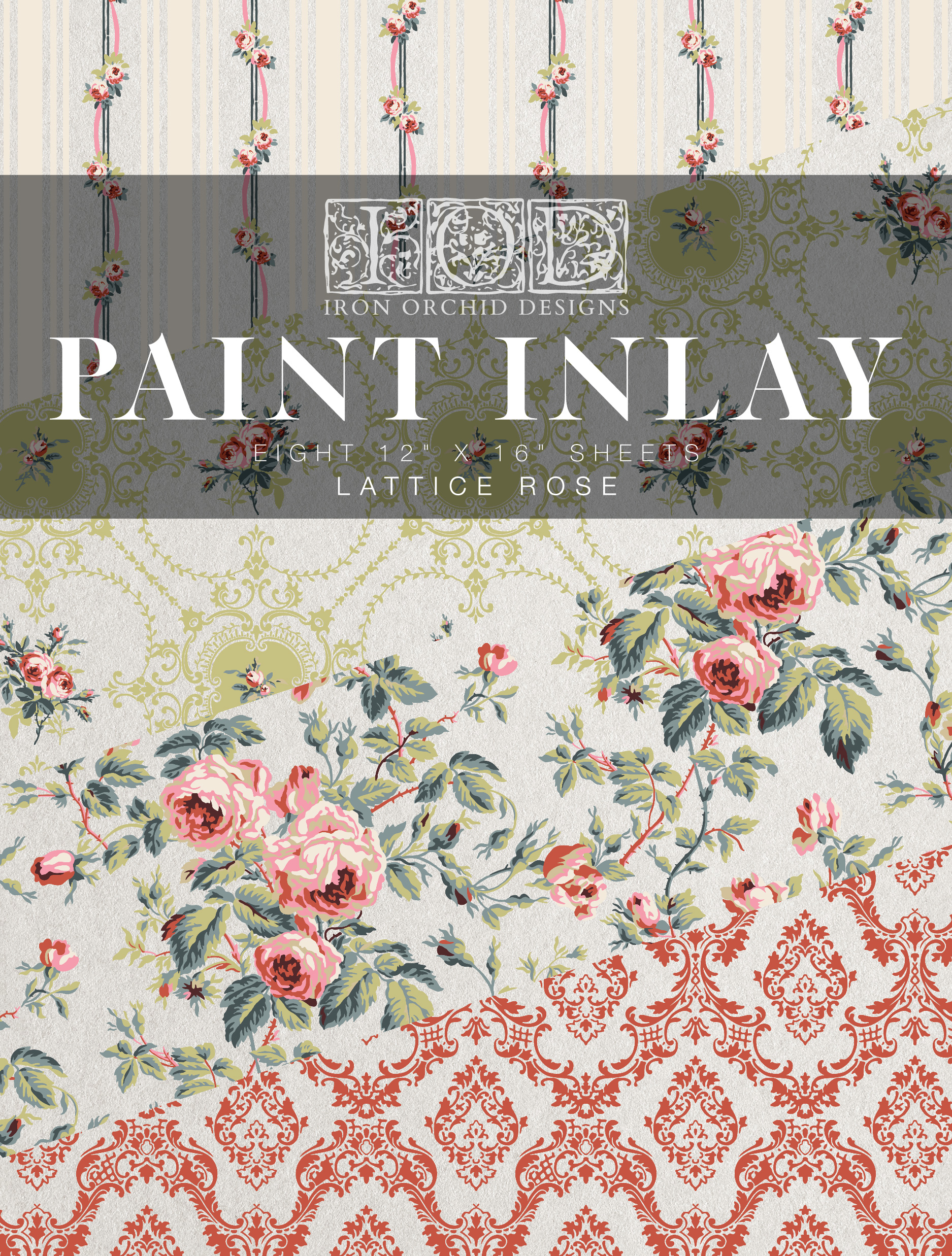 "Lattice Rose" - Paint Inlay
