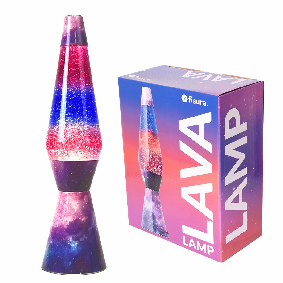 Lavalampe Bullet – Galaxie Basis, Lila Flüssigkeit & Glitzer