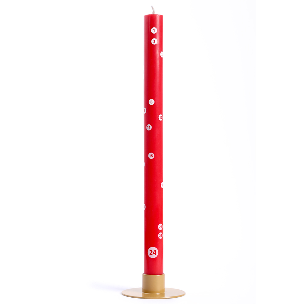 Xmas Countdown Kerze rot