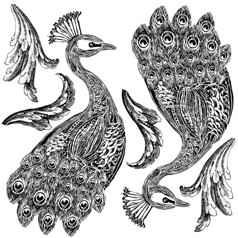 Decor Stempel "Pavo" 2-er Set / Pfau