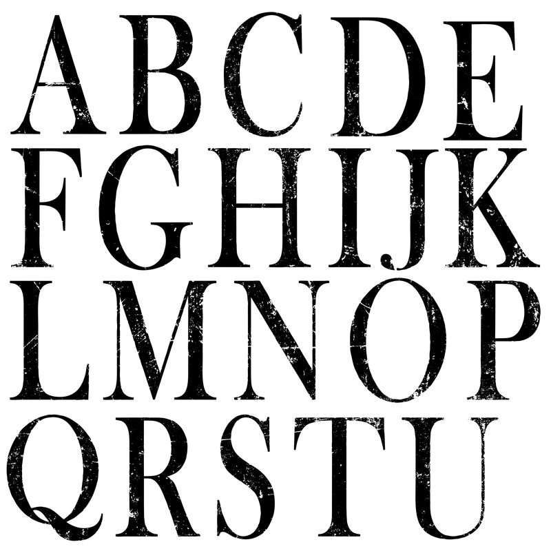 Decor Stempel "Typesetting" Buchstaben & Zahlen