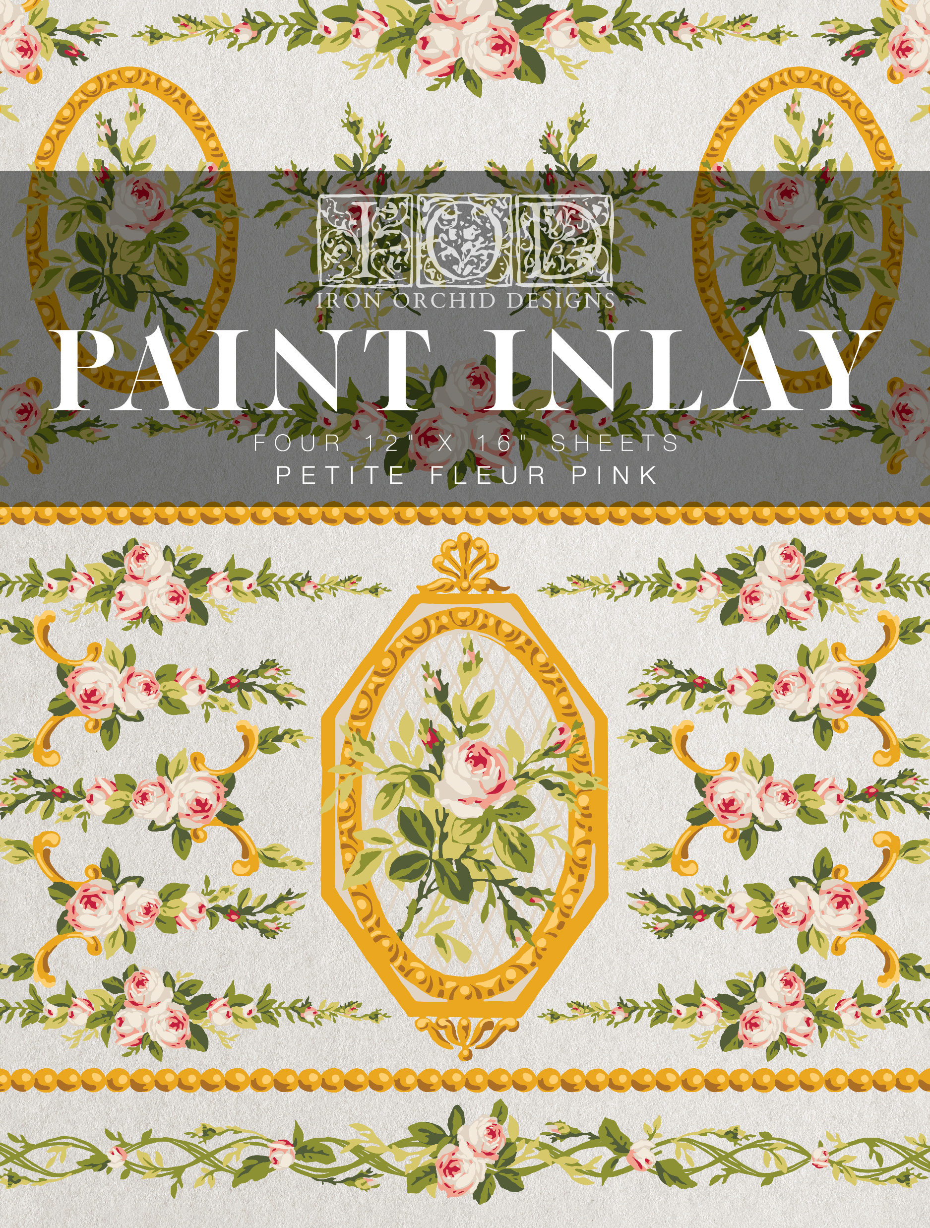 "Petite Fleur Pink " - Paint Inlay