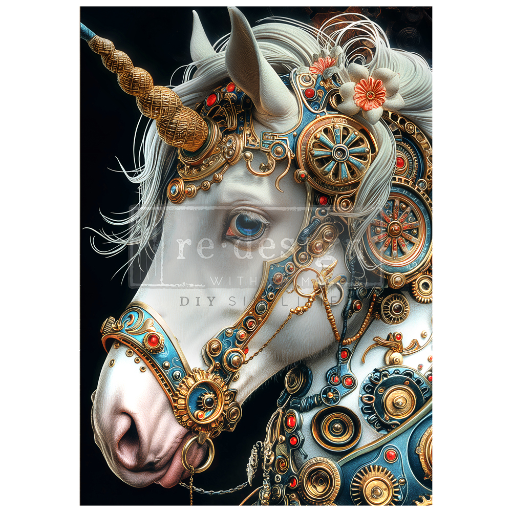 "Technicorn"  - A1 Decoupage Fiber Paper