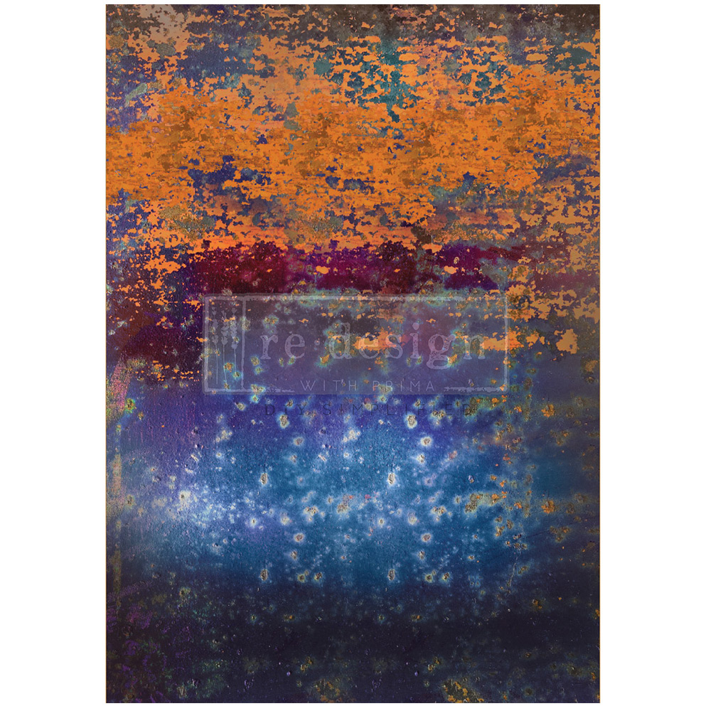 "Rustic Blue Rust" - A1 Decoupage Fiber Paper