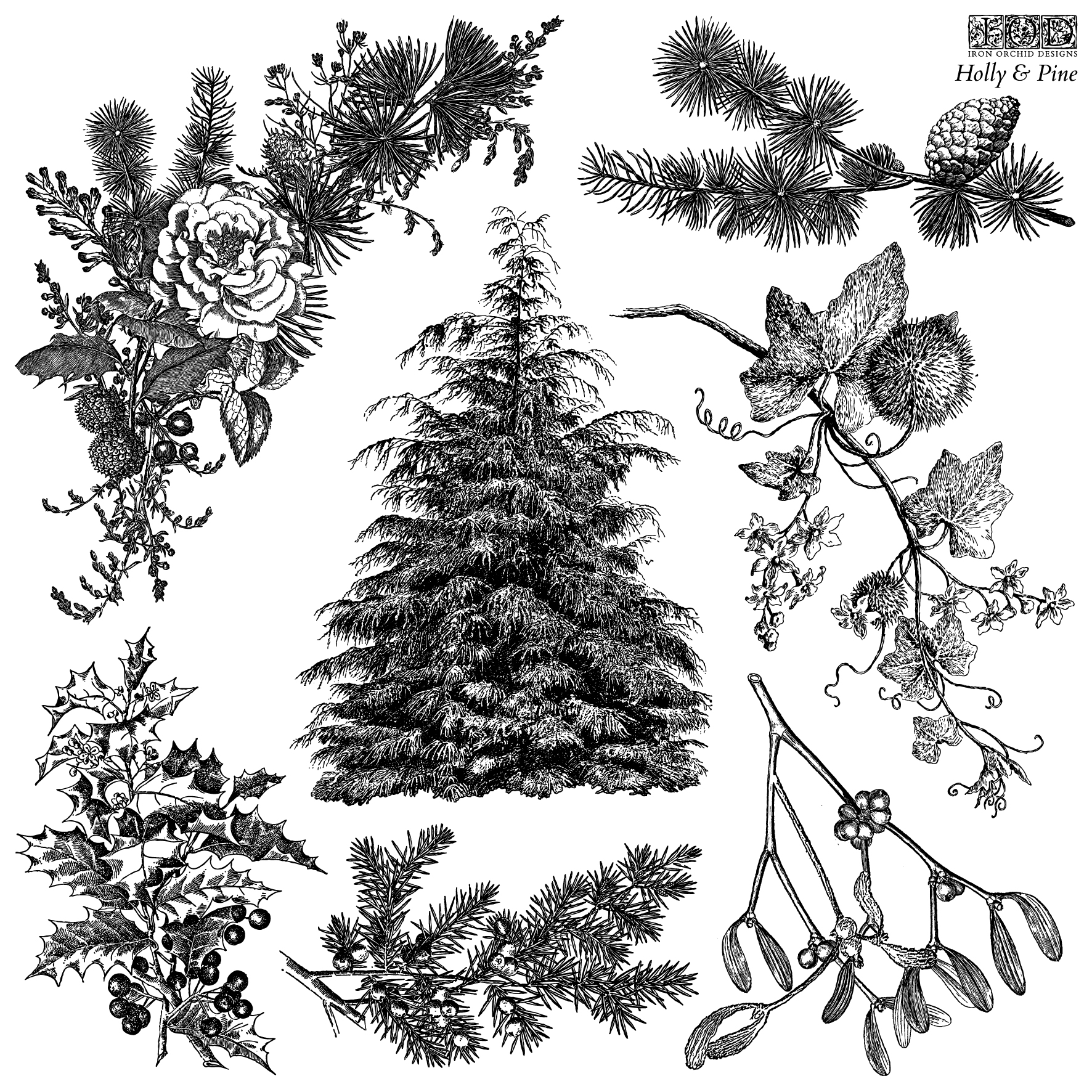 Decor Stamp™ "Holly&Pine"