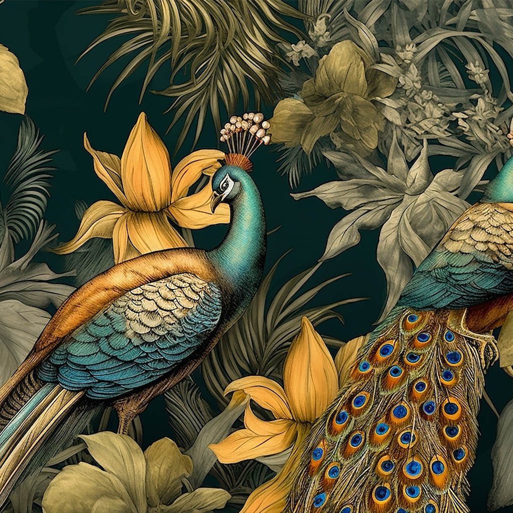 Pair of Peacocks - Decoupage Papier