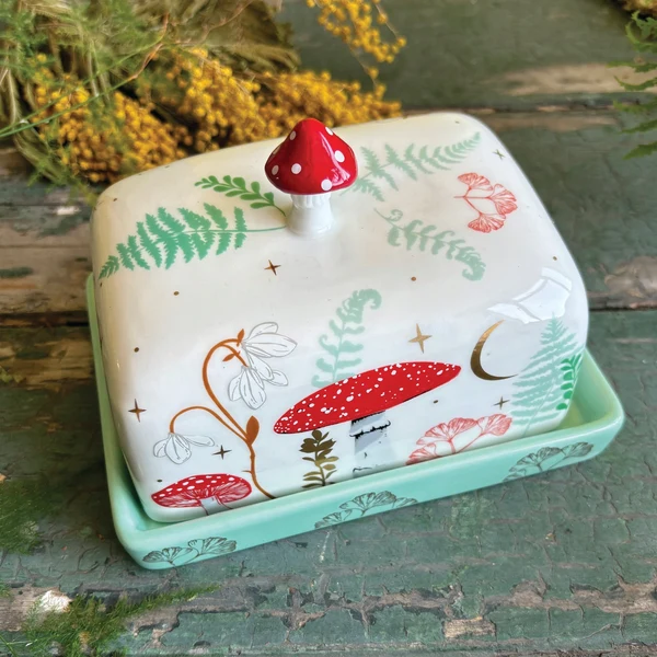 Forage Cream Butterdose mit Fliegenpilz