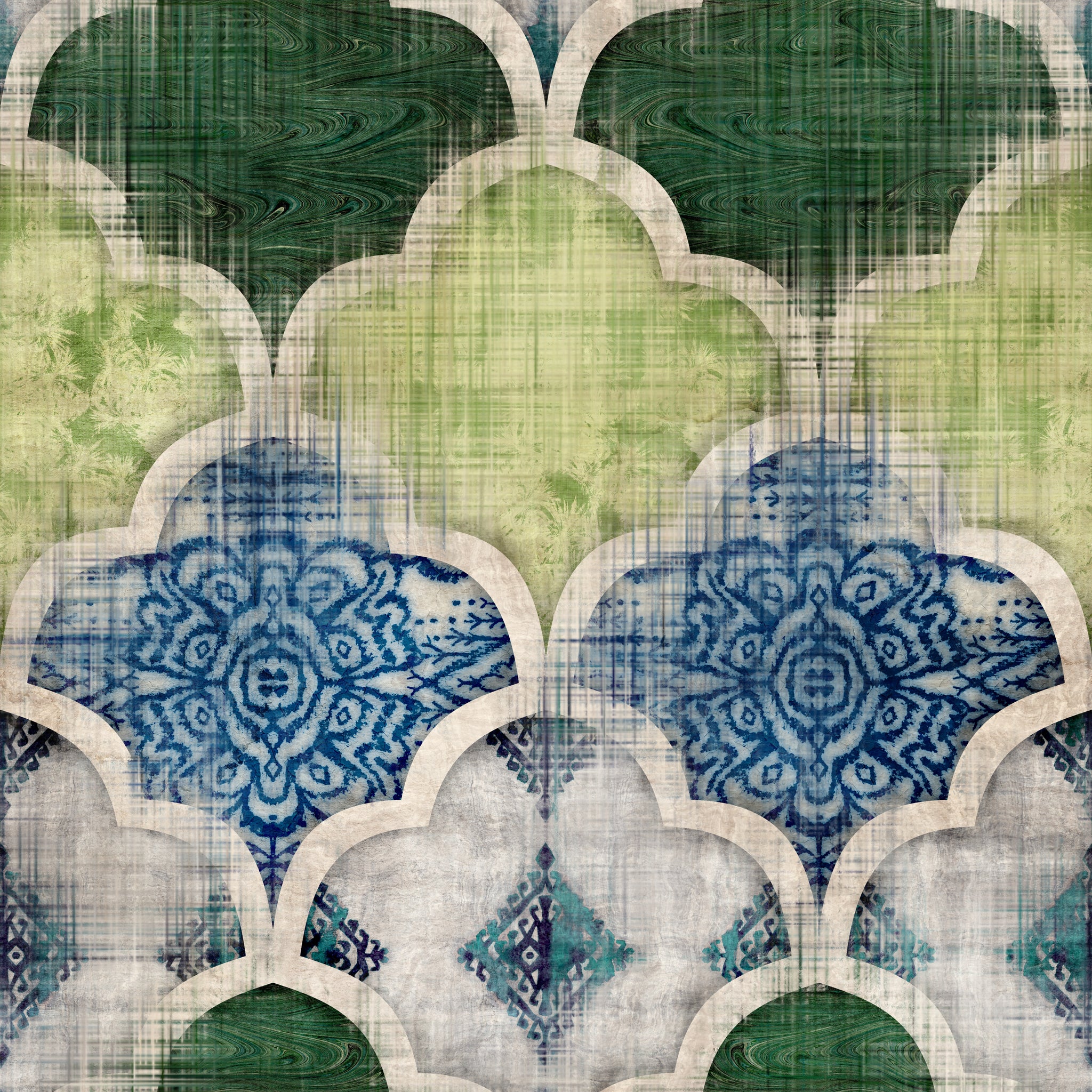 Distressed Tile - Mint Tissue Paper