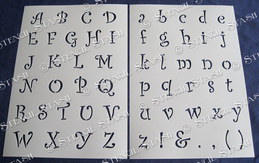 Curly Alphabet Schablone