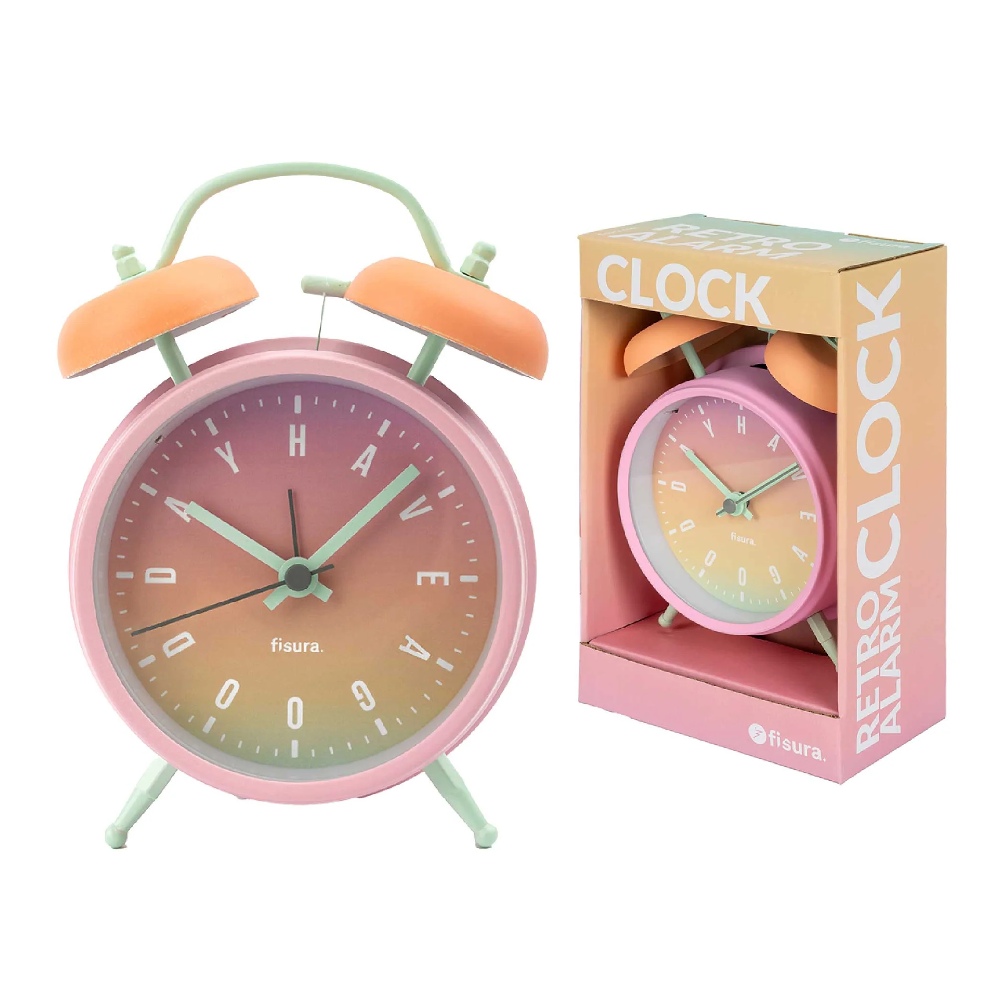 Retro-Wecker „Have a good day“ – Rosa